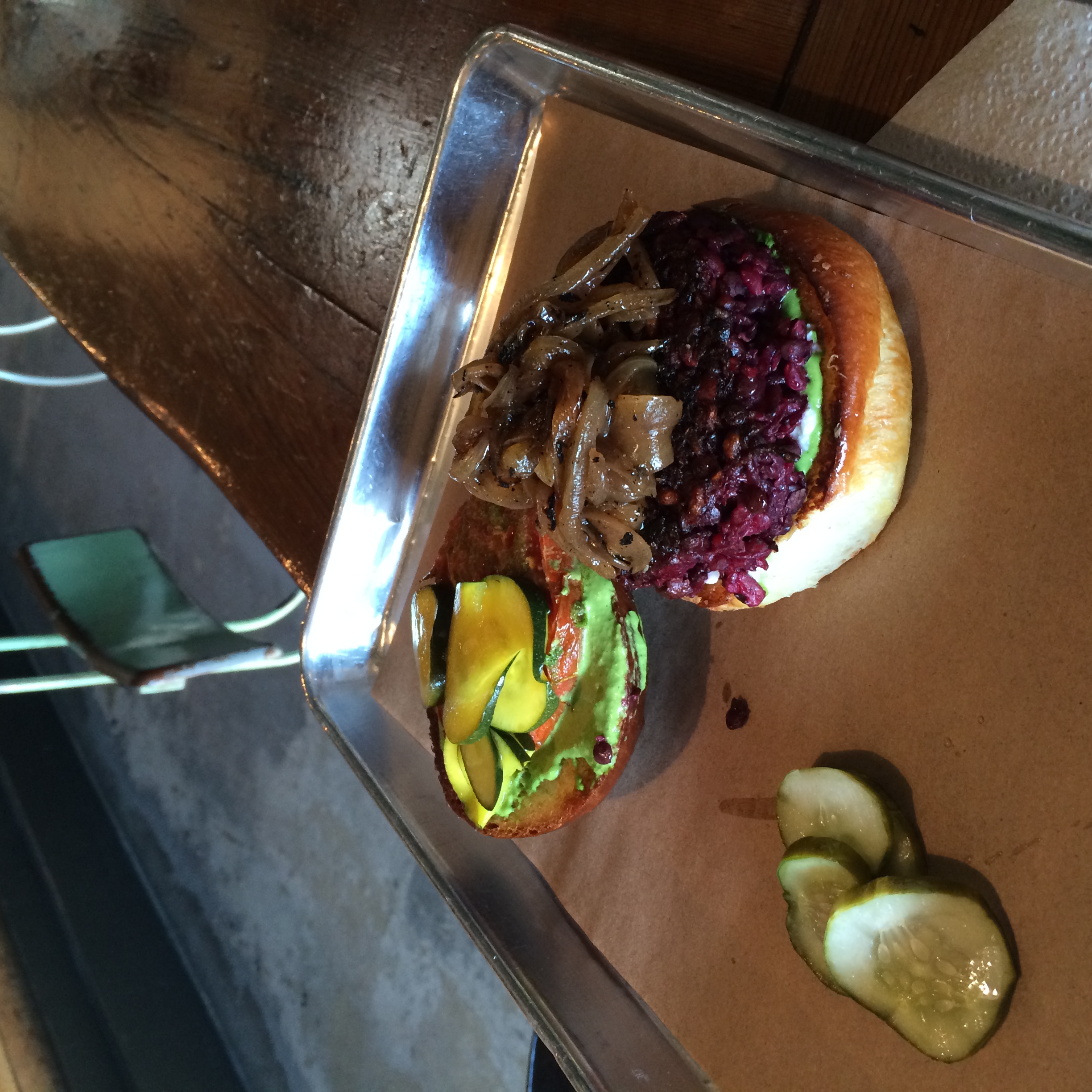 Veggie Burger made with beets from Butcher & Bee
