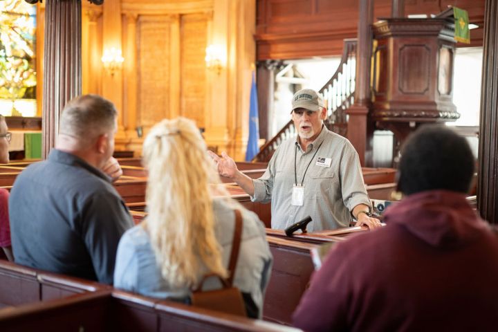 Jan Ptaszyn Wróblewski et al. sitting at a table