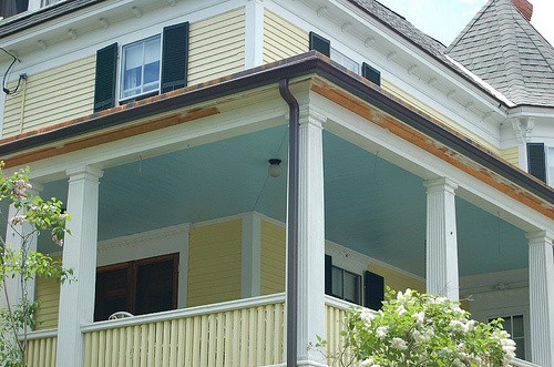 a house with a large window